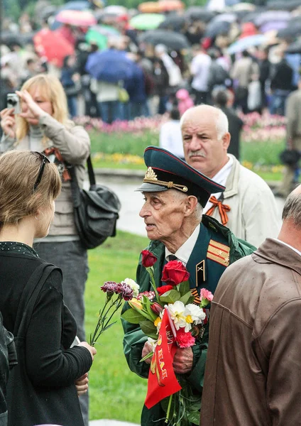 2012 Moscow Russia Veterans Second World War Relatives Park Great — Stock Photo, Image