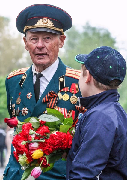 2012 Moscow Russia Veterans Second World War Relatives Park Great — Stock Photo, Image