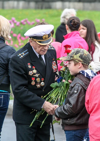 2012 Moscow Russia Veterans Second World War Relatives Park Great — Stock Photo, Image