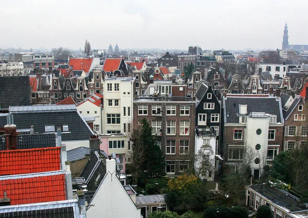 Fahrräder Auf Der Brücke Amsterdam Winterlandschaften Amsterdam Sehenswürdigkeiten Von Holland — Stockfoto