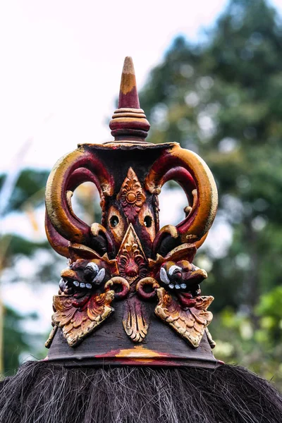 Dekorative Authentische Elemente Des Gebäudes Eine Antike Architektur Von Bali — Stockfoto