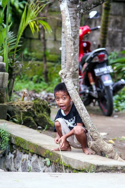 2009 Ubud Bali Different Emotions Indonesian Children Travel Bali — Stock Photo, Image