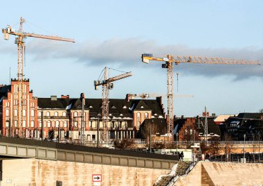 01.02.2011, Berlin, Almanya. Modern mimari Berlin. Avrupa'da kış tatillerinde seyahat.