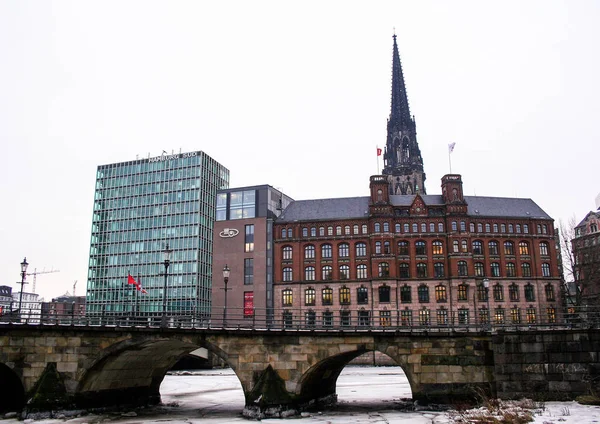 2011 Hamburg Niemcy Architektura Europy Pejzaże Miasta Hamburga Zimie — Zdjęcie stockowe