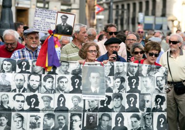 2017.06.01, Madrid, İspanya. Bir grup insan hakları için gösteri üzerinde. Cityscape Madrid.