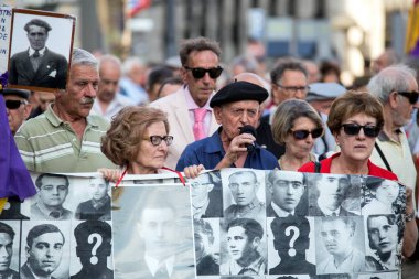 2017.06.01, Madrid, İspanya. Bir grup insan hakları için gösteri üzerinde. Cityscape Madrid.