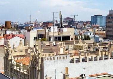 2017.31.05, Madrid, İspanya. Bahar panoramik görünümü Madrid. Cityscape Madrid. Avrupa'da seyahat.