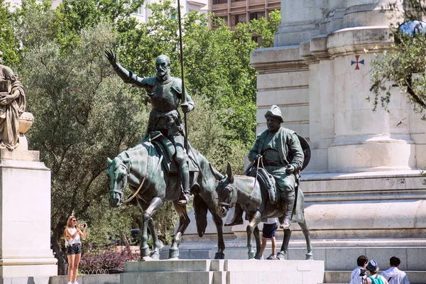 2017 Madrid Espanha Monumento Miguel Cervantes Madrid Espanha Imagens Madrid — Fotografia de Stock