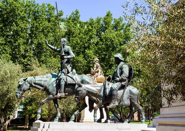 2017 Madrid Espanha Monumento Miguel Cervantes Madrid Espanha Imagens Madrid — Fotografia de Stock
