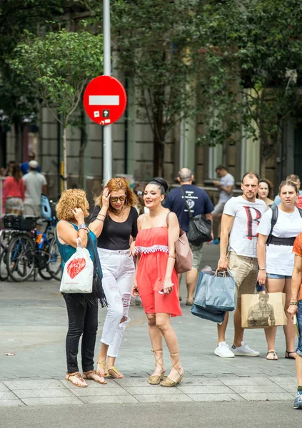 2017 Madrid España Pueblo Junto Metro Gente Madrid Metro Madrid — Foto de Stock