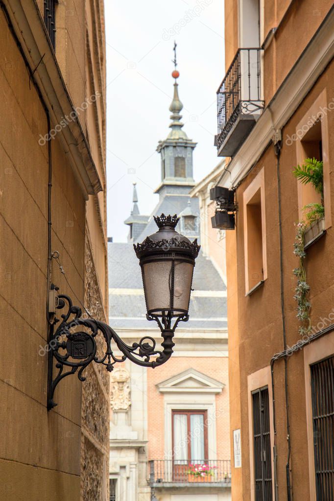 2017.06.07, Madrid, Spain. Geometric lines of buildings. Modern architecture of Spain. Geometry of the city.