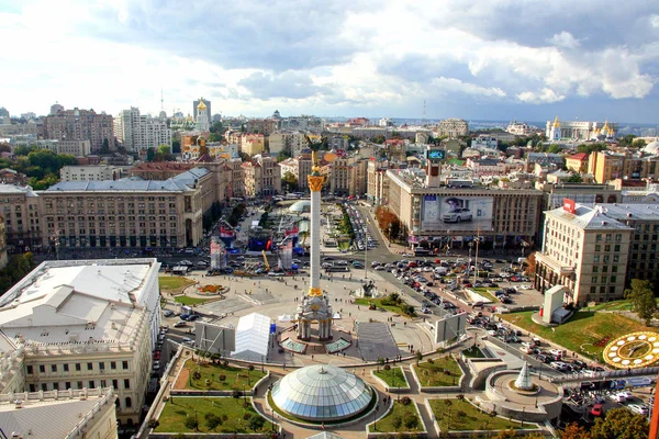 Över Staden Från Fönstret Hotellet Ukraina Kiev Ukraina 2011 Monument — Stockfoto