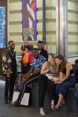 07.13.2018, Moscow, Rusya Federasyonu. Dünya Kupası 2018. Bu gece sokakta futbol taraftarları.