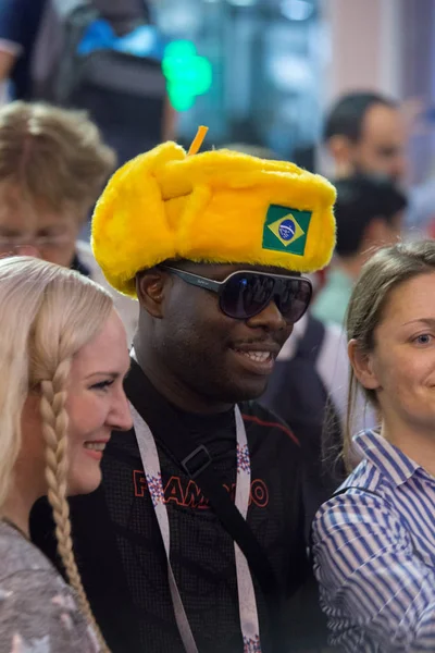 07.13.2018, Moscow, Rusya Federasyonu. Dünya Kupası 2018. Bu gece sokakta futbol taraftarları.