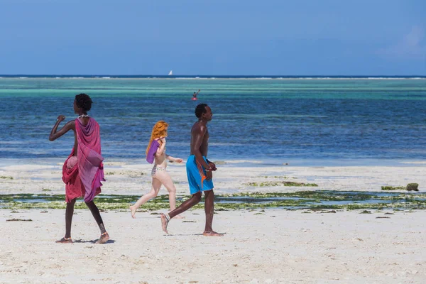 Februar 2018 Kiwengwa Tansania Reise Durch Tansania Eine Gruppe Attraktiver — Stockfoto