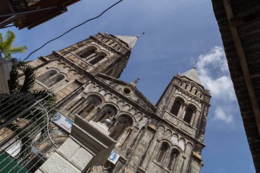 2018.02.24, Stone Town, Zanzibar, Tanzanya. Afrika çevresinde seyahat. Taş şehrin Katedrali. Zanzibar manzaraları.