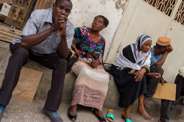 2018 Stone Town Zanzíbar Tanzania Viajar Por África Grupo Africanos — Foto de Stock