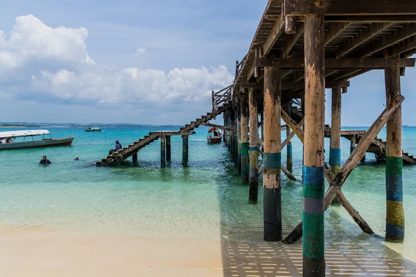 2018 Steinstadt Sansibar Tansania Afrika Bereisen Hölzerne Liegeplatzstützen Aus Nächster — Stockfoto