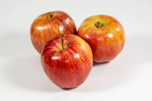 Pommes Rouges Attente Être Mangé Sur Table Cuisine — Photo