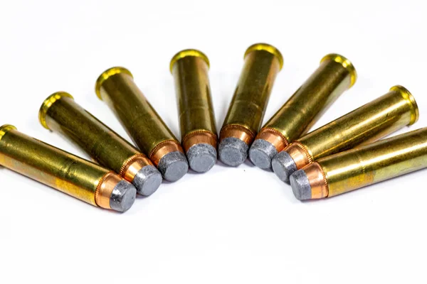 357 Magnum Bullets Laying White Counter — Stock Photo, Image