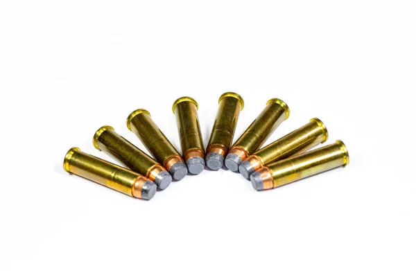 357 Magnum Bullets Laying White Counter — Stock Photo, Image