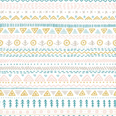 Vektör etnik kabile çizilmiş trendy süsler ile seamless modeli. Yazdırılabilir ve kağıt, duvar kağıdı, tekstil, kumaş sarma olarak kullanılan, vb.