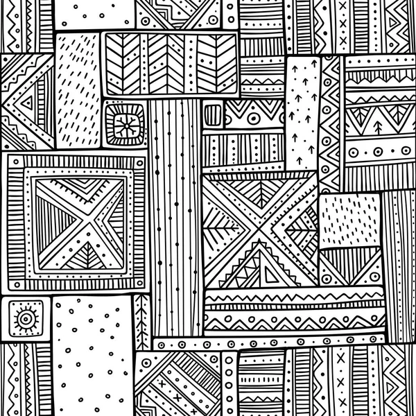 Patrón Tribal Sin Costuras Estilo Boho Con Ornamentos Étnicos Africanos — Archivo Imágenes Vectoriales