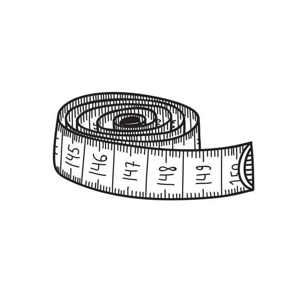 Ölçme Teyp Vektör Çizim Bir Etiket Simge Logo Tasarım Şablonu — Stok Vektör