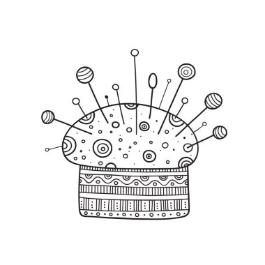 Vektör çizim yastık süsleme ile boho tarzında. Bir etiket, simge, logo, tasarım şablonu, sayfa boyama kullanılabilir.