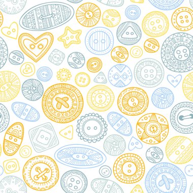 Vektör seamless modeli boho tarzı, dikiş, dikiş kumaş düğmeli. Yazdırılan ve olarak kullanılacak duvar kağıdı, Ambalaj Kağıt, kumaş, tekstil olabilir