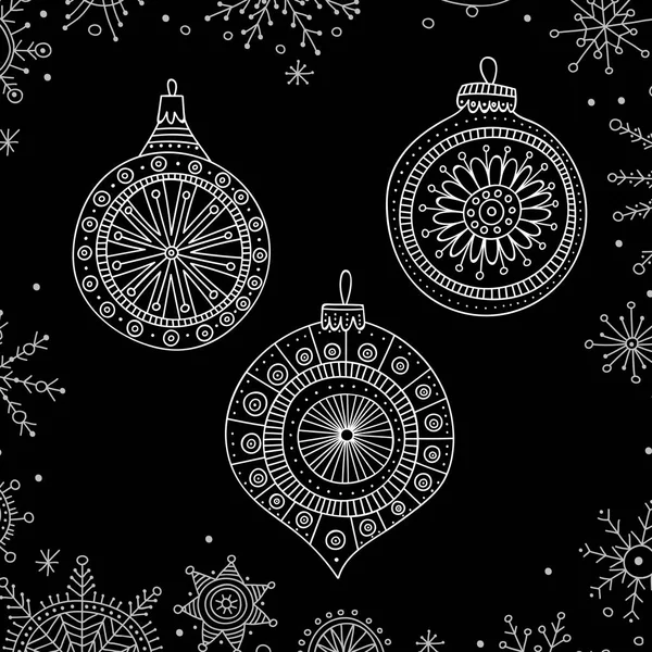 Vetor Árvore Natal Decoração Baubles Arte Linha Estilo Boho Ornamento — Vetor de Stock