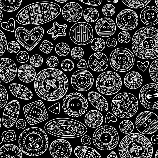 Vector Seamless Pattern Cloth Buttons Boho Style Sewing Needlework Can Stock Illustration