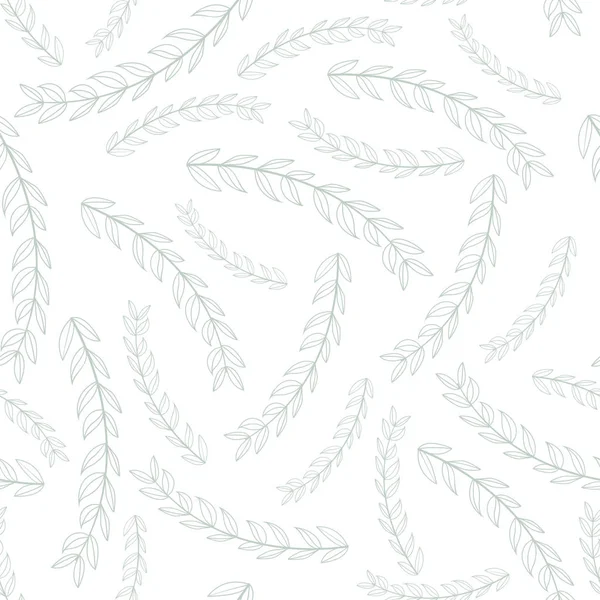 Modello a base di erbe senza soluzione di continuità su sfondo bianco — Vettoriale Stock