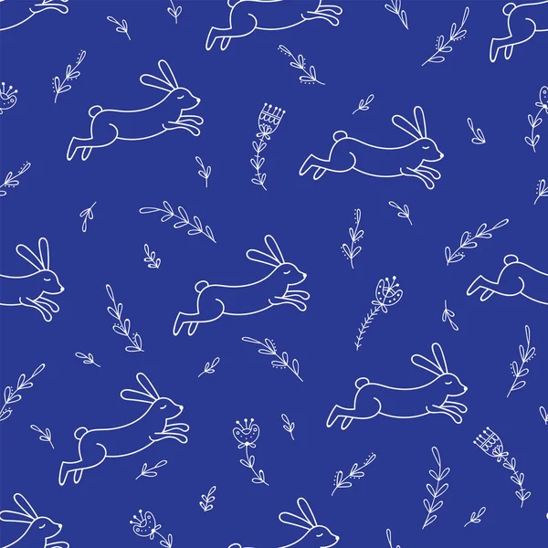 Rabbit_line_seamless_pattern — Διανυσματικό Αρχείο