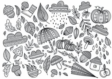 Vektör sonbahar boyama sayfası