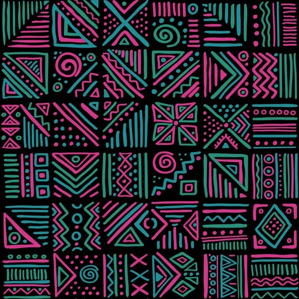 Clash Africano Vector Patrón Sin Fisuras Estilo Tribal Étnico Puede — Vector de stock