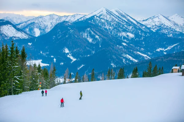 Montañas Cubiertas Nieve Para Esquiar Austria — Foto de Stock