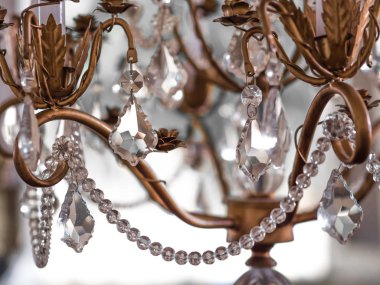 Kristal avize Vintage kristal lamba details.close-up. Glamour geçmiş Kopyala space.soft odak ile.