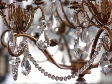 Kristal avize Vintage kristal lamba details.close-up. Glamour geçmiş Kopyala space.soft odak ile.