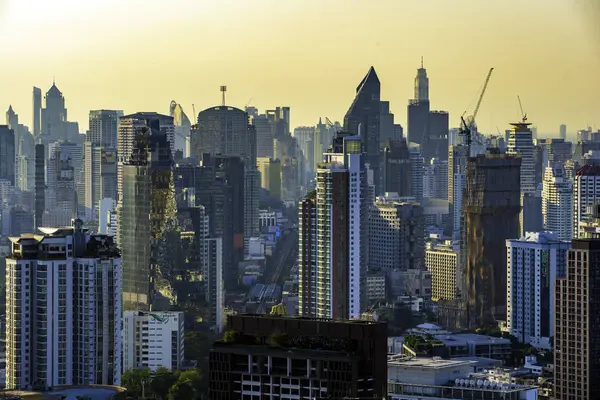 High Rise Buildings Downtown Bangkok Thailand Evening — Stock Photo, Image