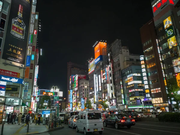 Tokyo Japonya Kasım 2018 Shinjuku Kabukicho Gece Eğlence Bölgesi Neon — Stok fotoğraf