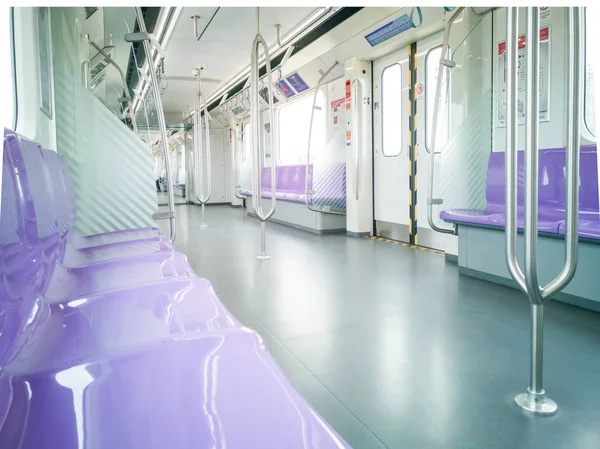 Bangkok Thailand Oktober 2018 Rengör Inuti Bilen Mrt Purple Line — Stockfoto