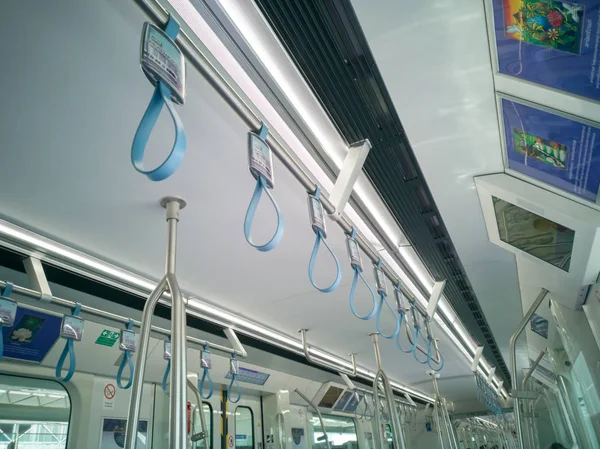 Bangkok Thailand Oktober 2018 Rengör Inuti Bilen Mrt Purple Line — Stockfoto