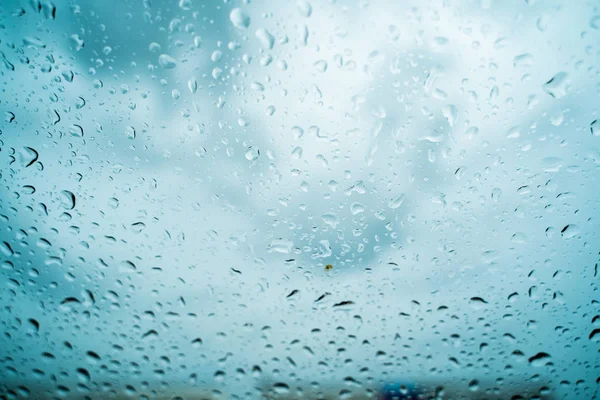 Rain Drops Windshield Evening Heavy Rain — Stock Photo, Image