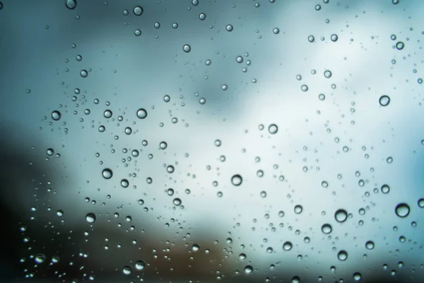 Rain Drops Windshield Evening Heavy Rain — Stock Photo, Image