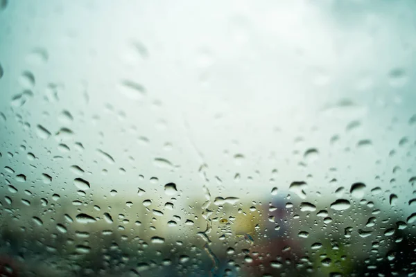 Rain Drops Windshield Evening Heavy Rain — Stock Photo, Image