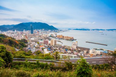 Kitakyushu, Japonya-Kasım 20, 2016: Mojiko Port, Kit görünüm