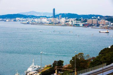 Kitakyushu, Japonya-Kasım 20, 2016: Ho Adası manzarası