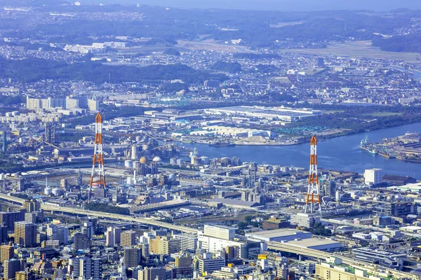 Paysage de Kitakyushu ville japon regardé de Sakurayama Observ — Photo