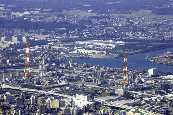 Пейзаж Кітакюсю Міста Японії Подивився Обсерваторії Сасаяма Синє Небо Осінній — стокове фото